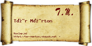 Tér Márton névjegykártya
